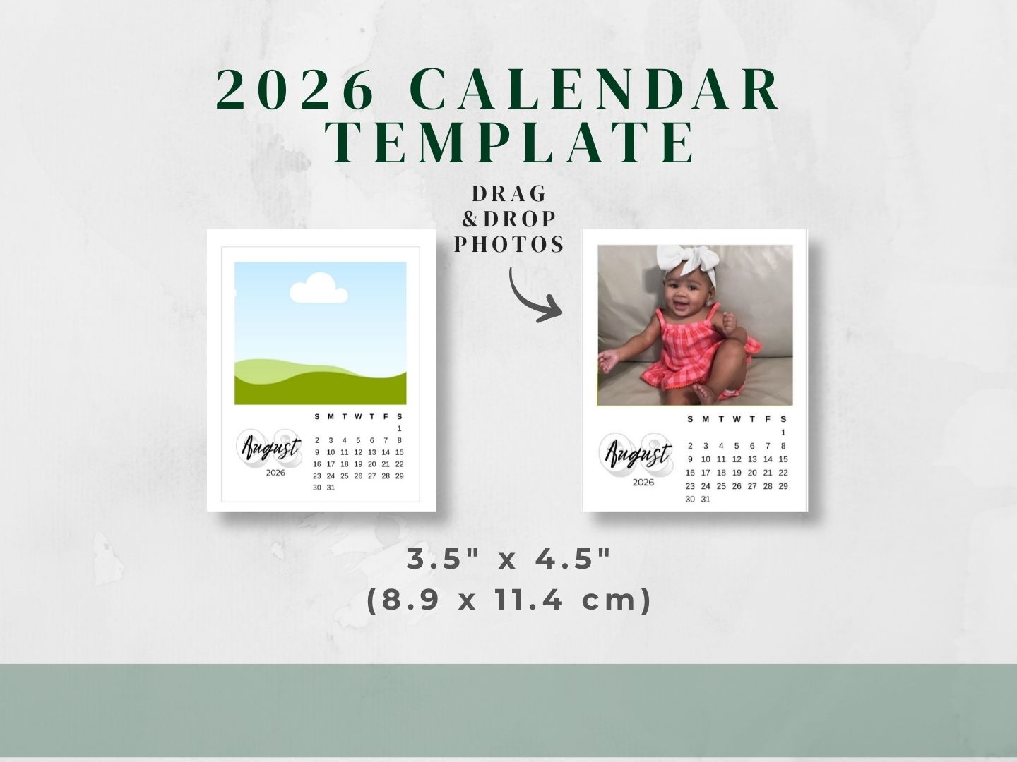 2026 Photo Calendar Template | Printable Canva Calendar Instant Download