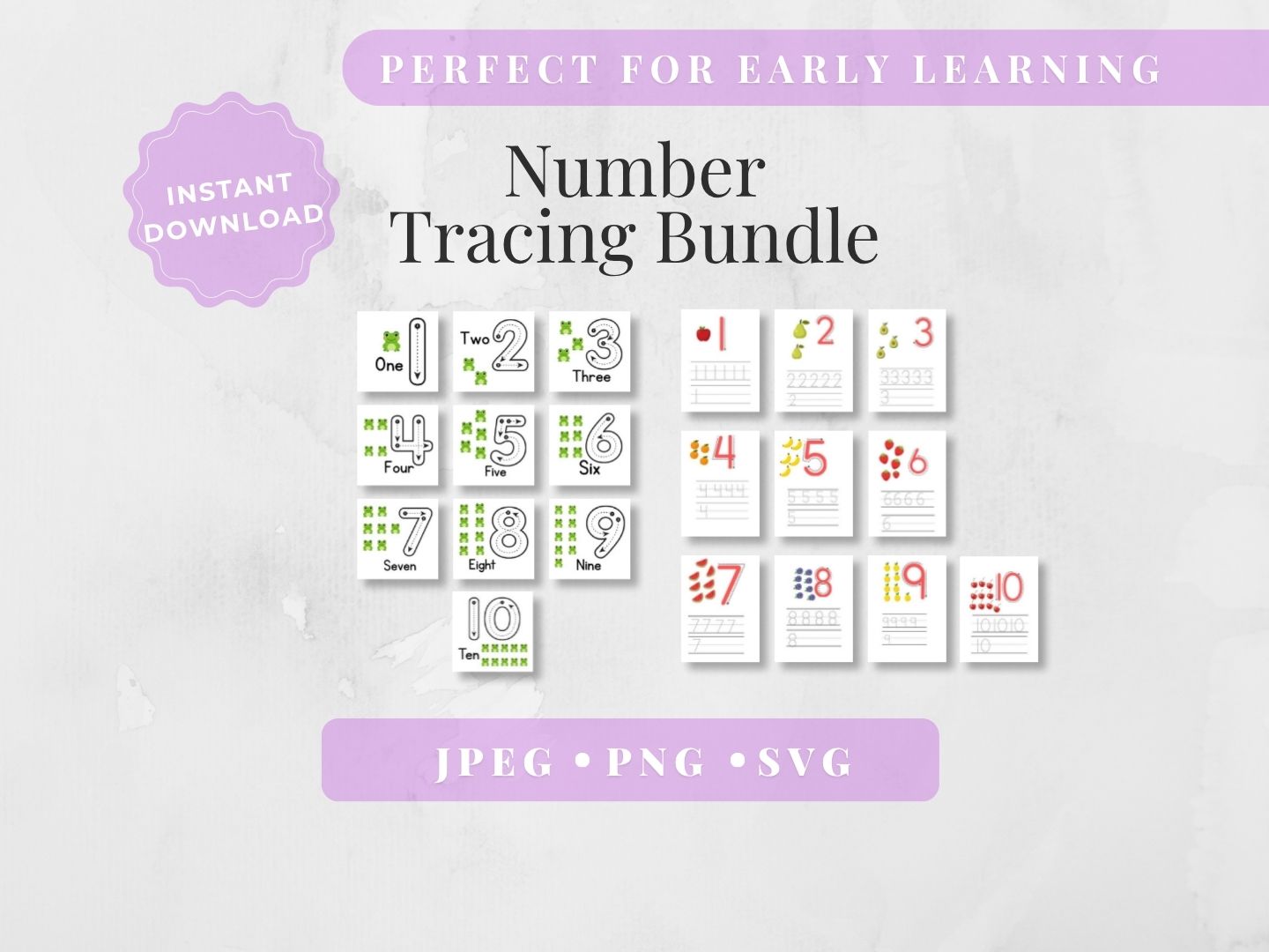 Montessori Number Tracing Cards | Homeschool Counting & Magnet Bundle