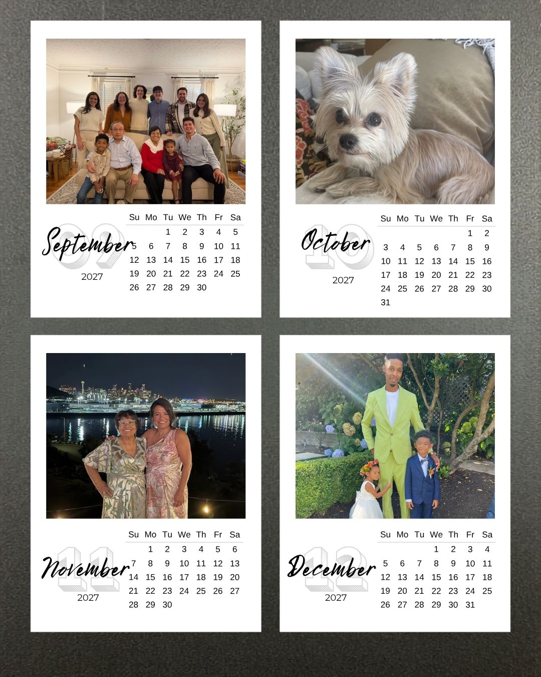 Custom 2027 Photo Calendar Magnets | Refrigerator Picture Calendar