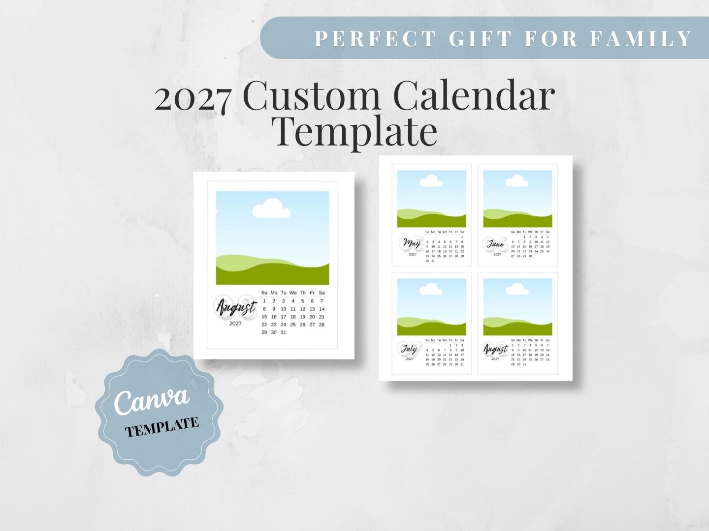 2027 Photo Calendar Template | Printable Canva Calendar Instant Download