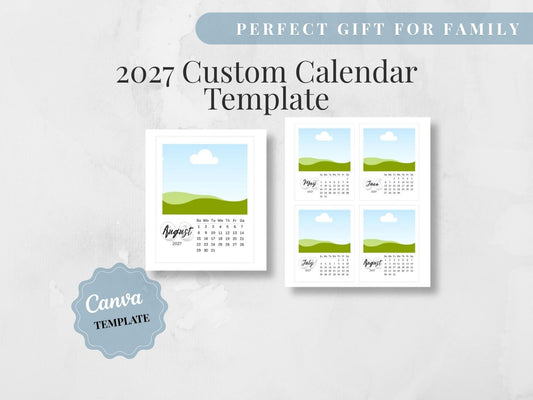 2027 Photo Calendar Template | Printable Canva Calendar Instant Download