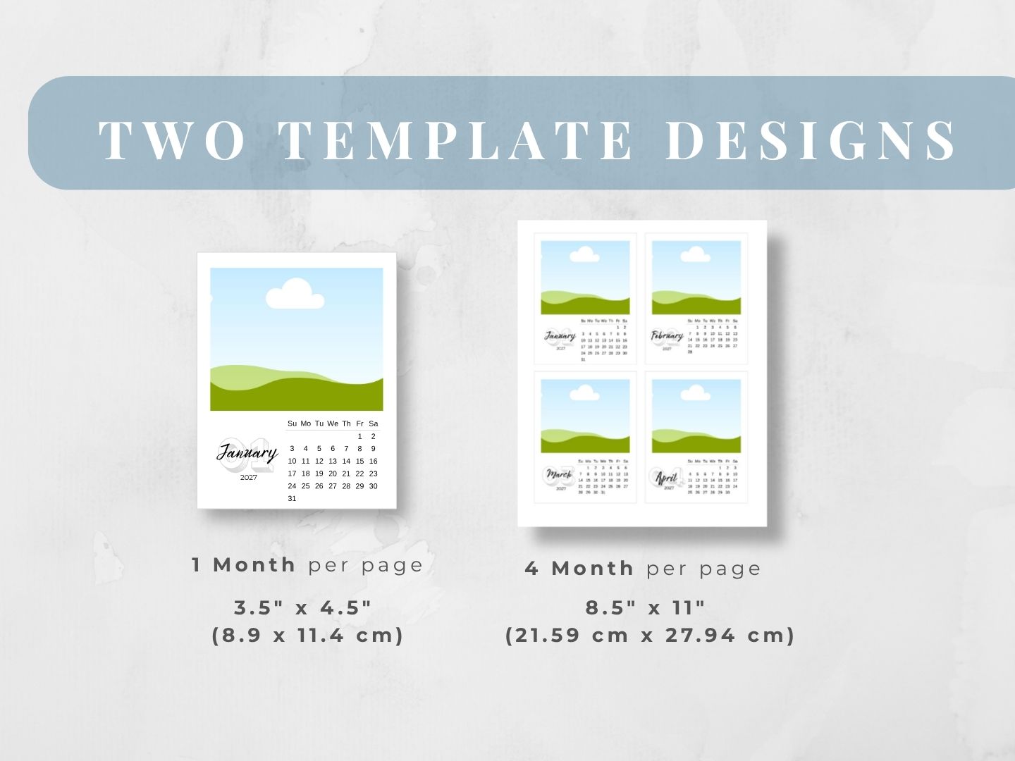 2027 Photo Calendar Template | Printable Canva Calendar Instant Download