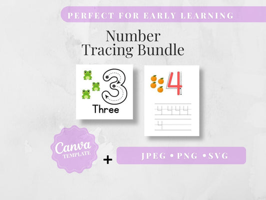 Montessori Number Tracing Cards | Homeschool Counting & Magnet Bundle